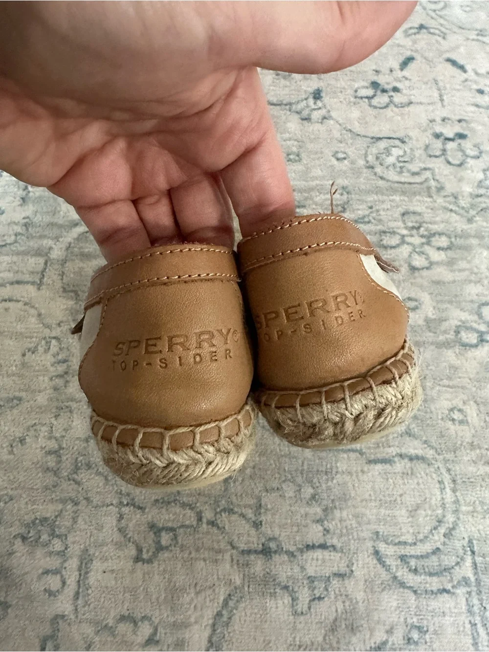Sperry Top-Sider Espadrille Flats Women’s 8.5 Cream Tan Canvas Leather